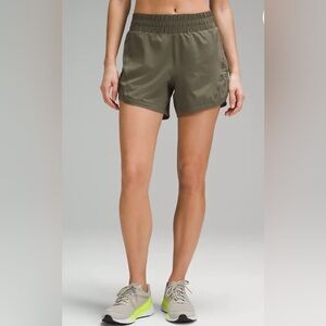 Lululemon Track That High-Rise Lined Short 5" Size 8 Army Green
